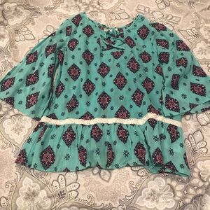 Girls Red Camel Blouse